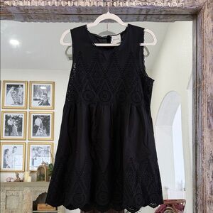 Posse Black Eyelet Sleeveless Mini Dress
